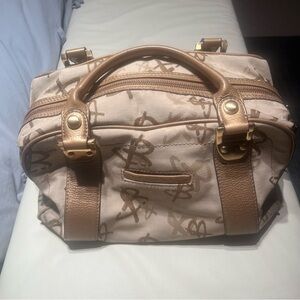 B Makowsky fabric canvas satchel